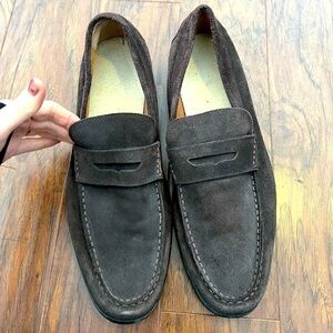Lands’ End Men’s Brown Suede Loafers Size 13